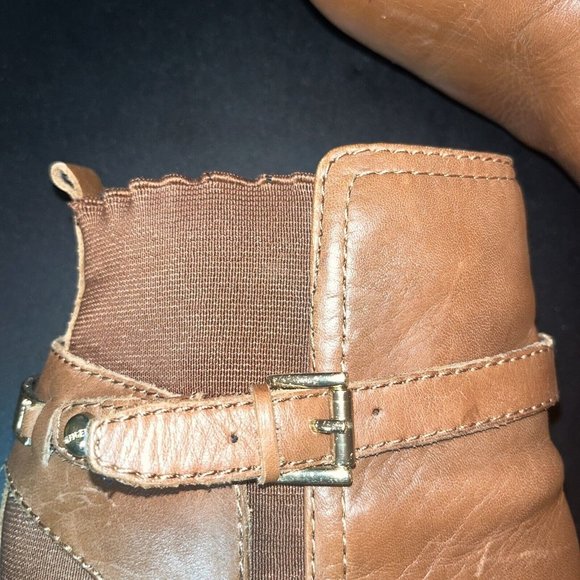 Tommy Hilfiger Twhayley Chestnut Brown Leather Slip On Ankle Boots Size 10 READ - Picture 2 of 16